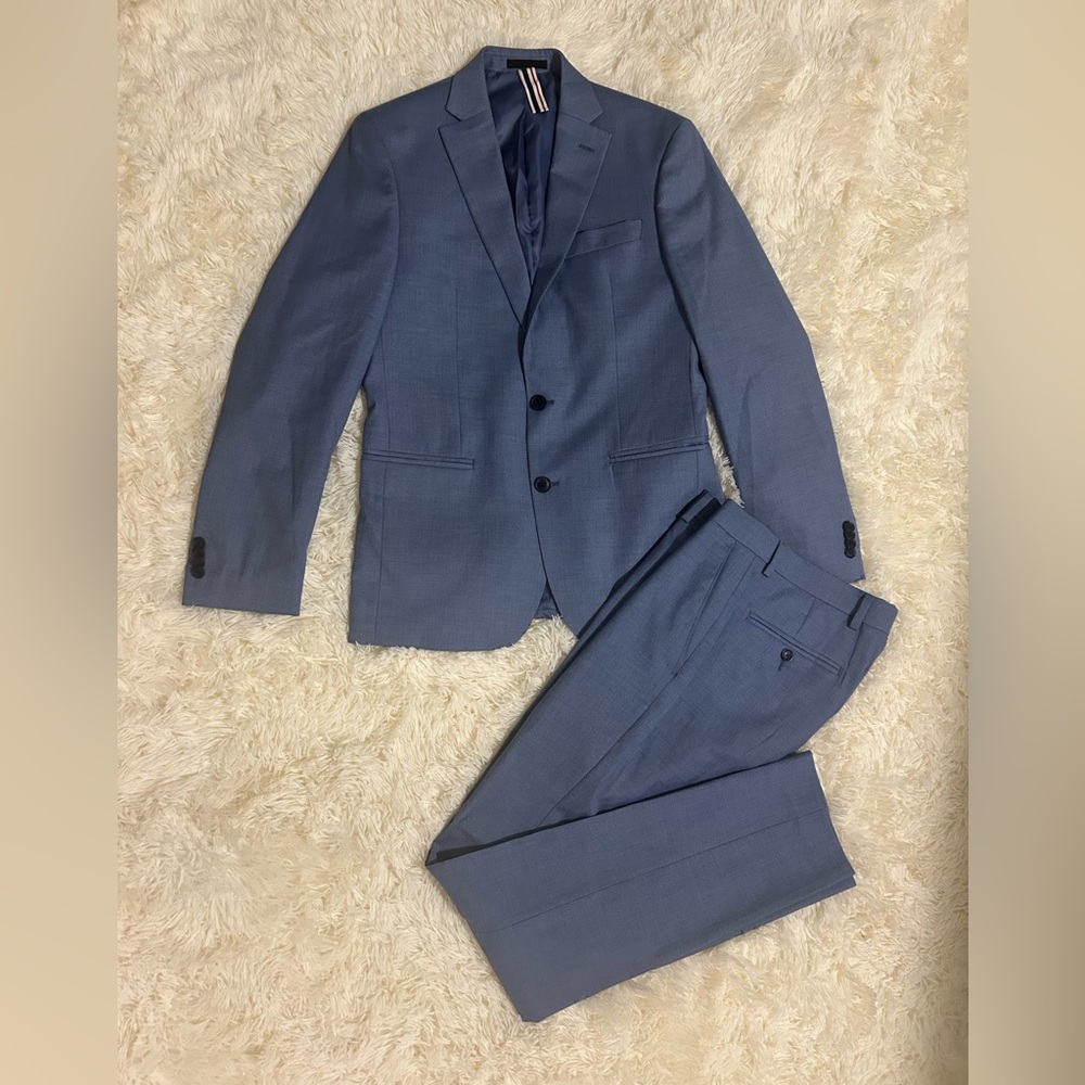 *Easter Sunday Special* Men's 36S Sharkskin Blue Suit
